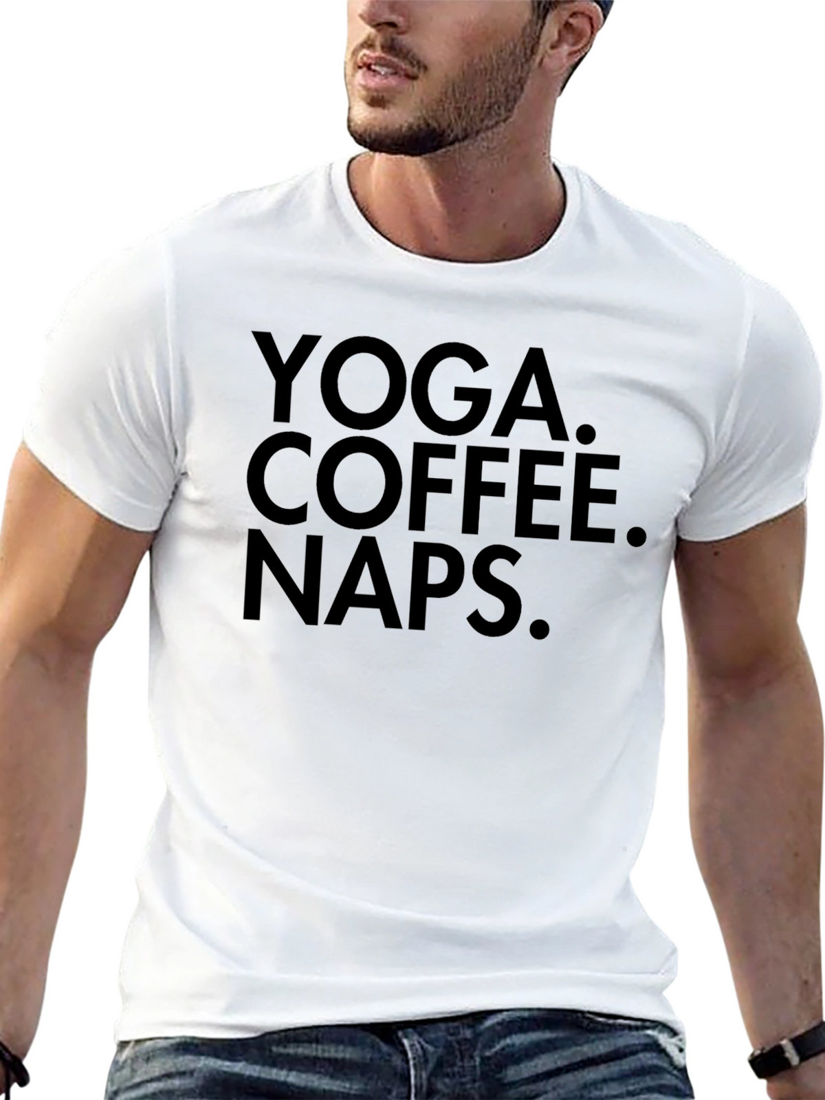 Yoga Coffee Naps Graphic Tee - Relaxed Comfort