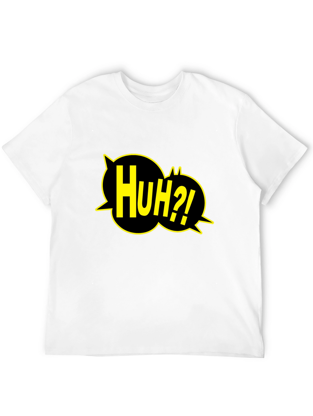 Huh?! Graphic Print Black T-Shirt