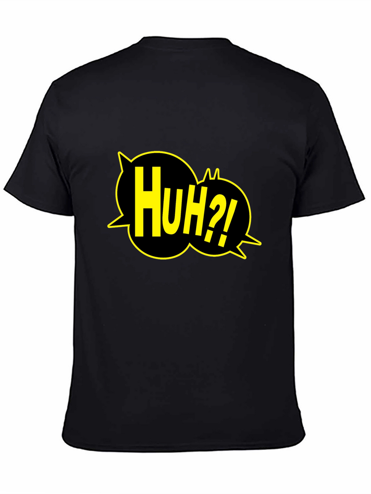 Huh?! Graphic Print Black T-Shirt