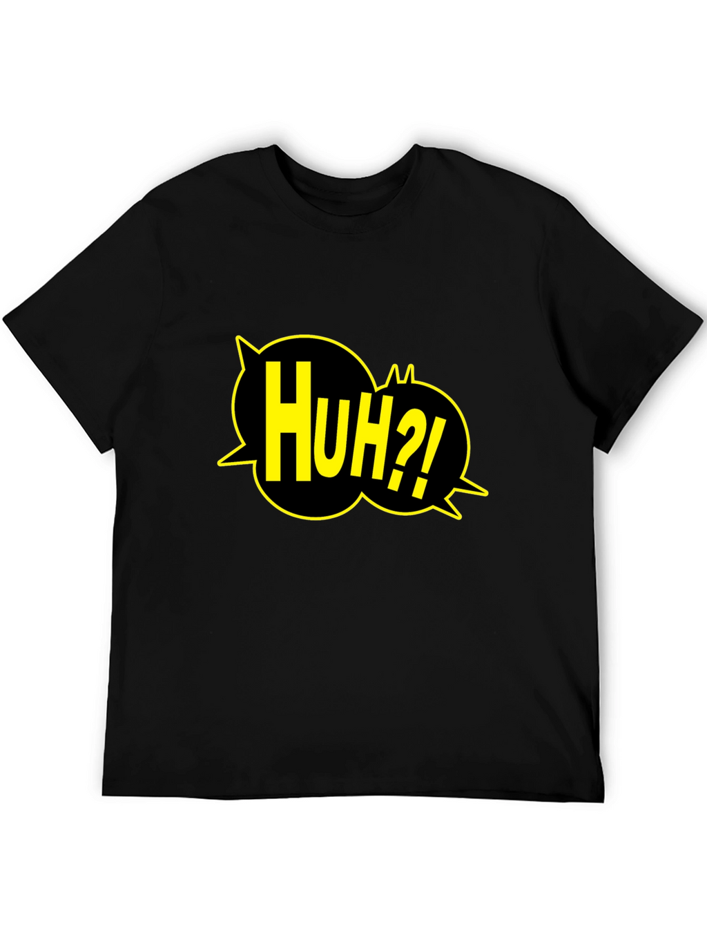 Huh?! Graphic Print Black T-Shirt