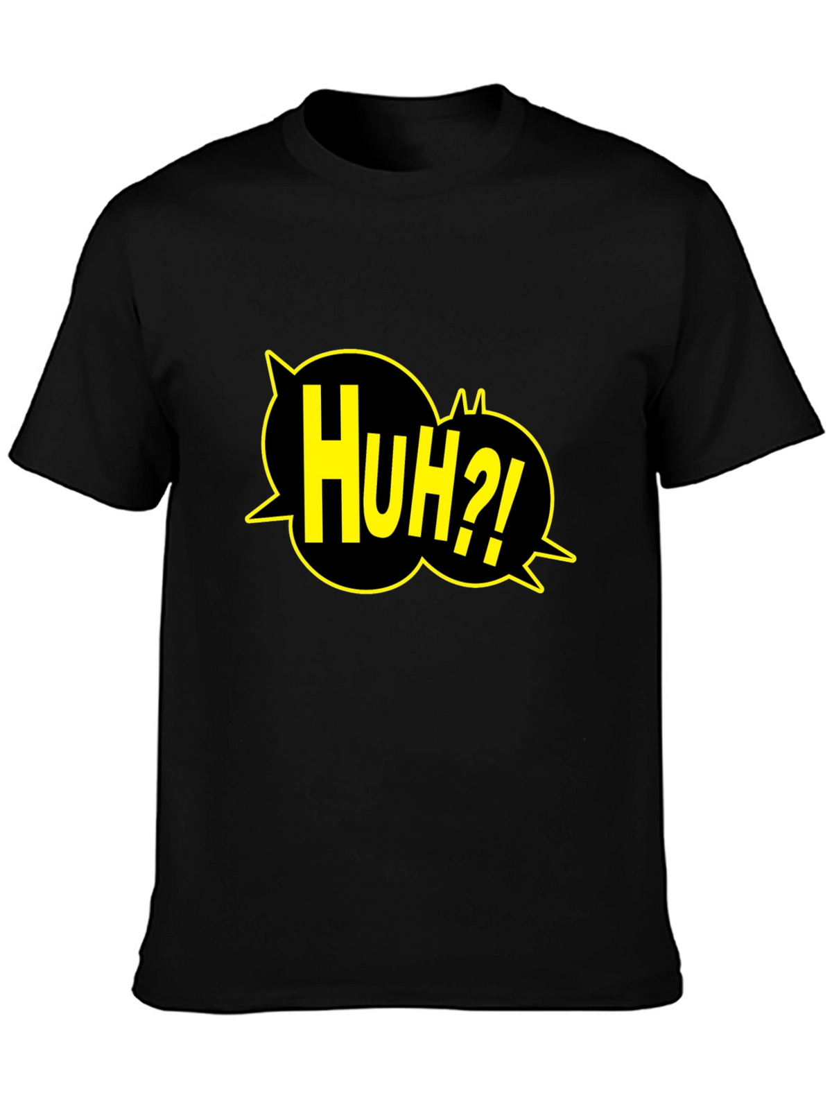 Huh?! Graphic Print Black T-Shirt