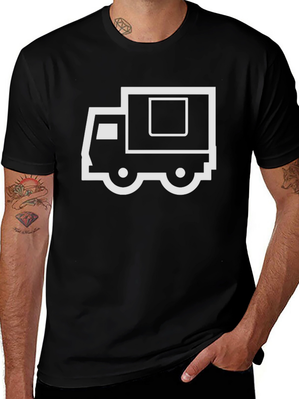 Moving Truck Graphic Tee - Black