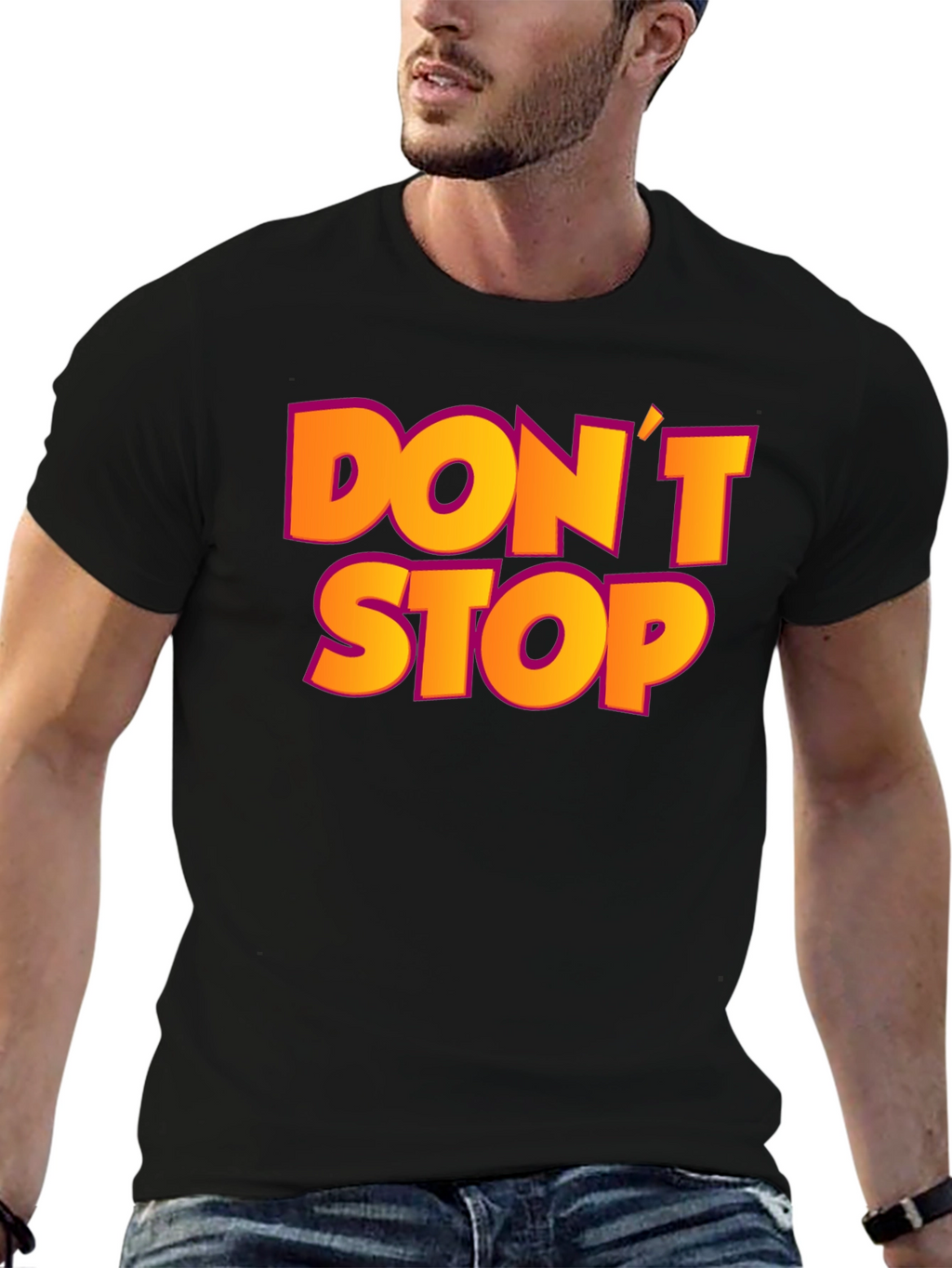 Dont Stop Black Graphic T-Shirt