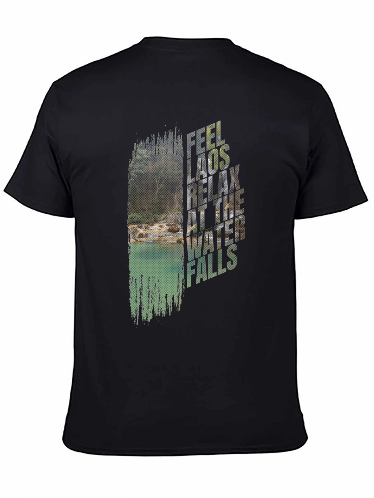 Feel Laos Relax Waterfall Graphic T-Shirt