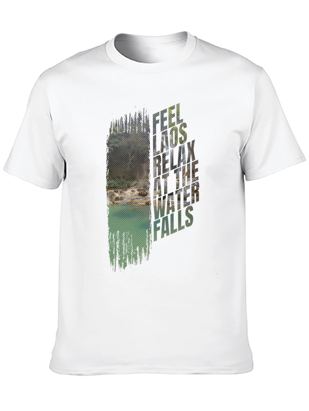 Feel Laos Relax Waterfall Graphic T-Shirt