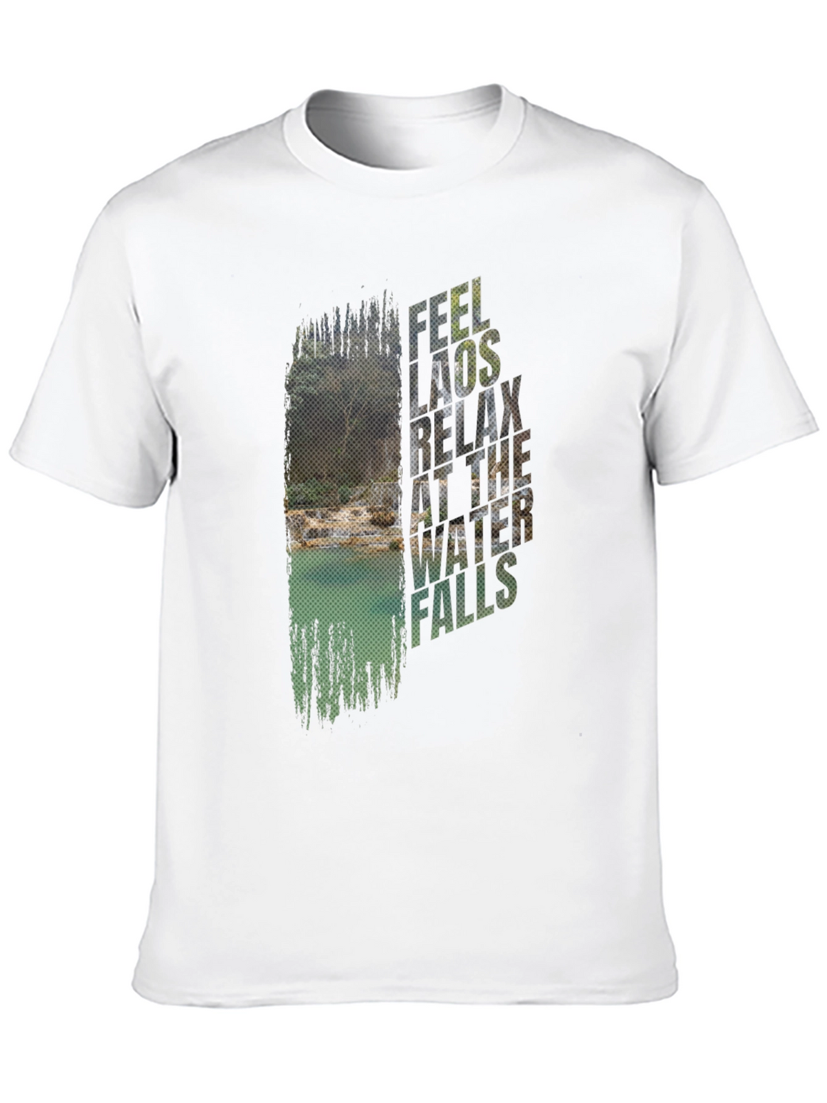 Feel Laos Relax Waterfall Graphic T-Shirt