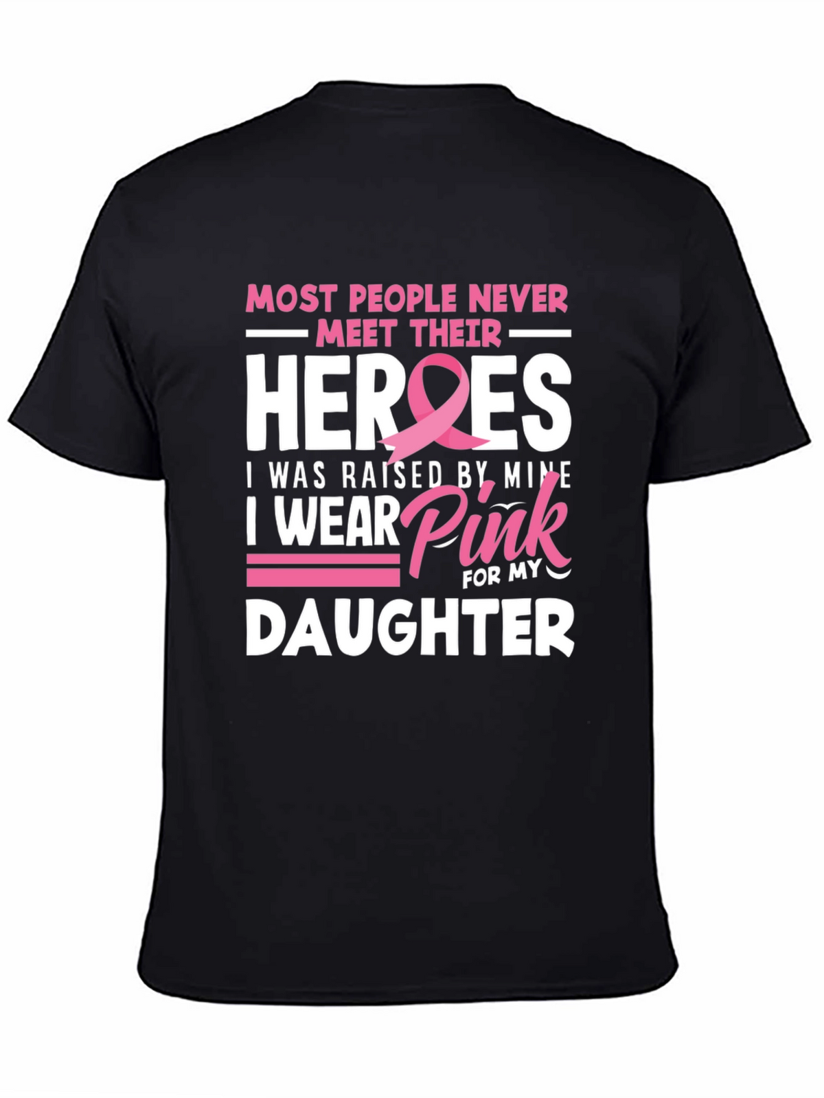 Heroes Daughter Pink Ribbon Breast Cancer Awareness T-Shirt