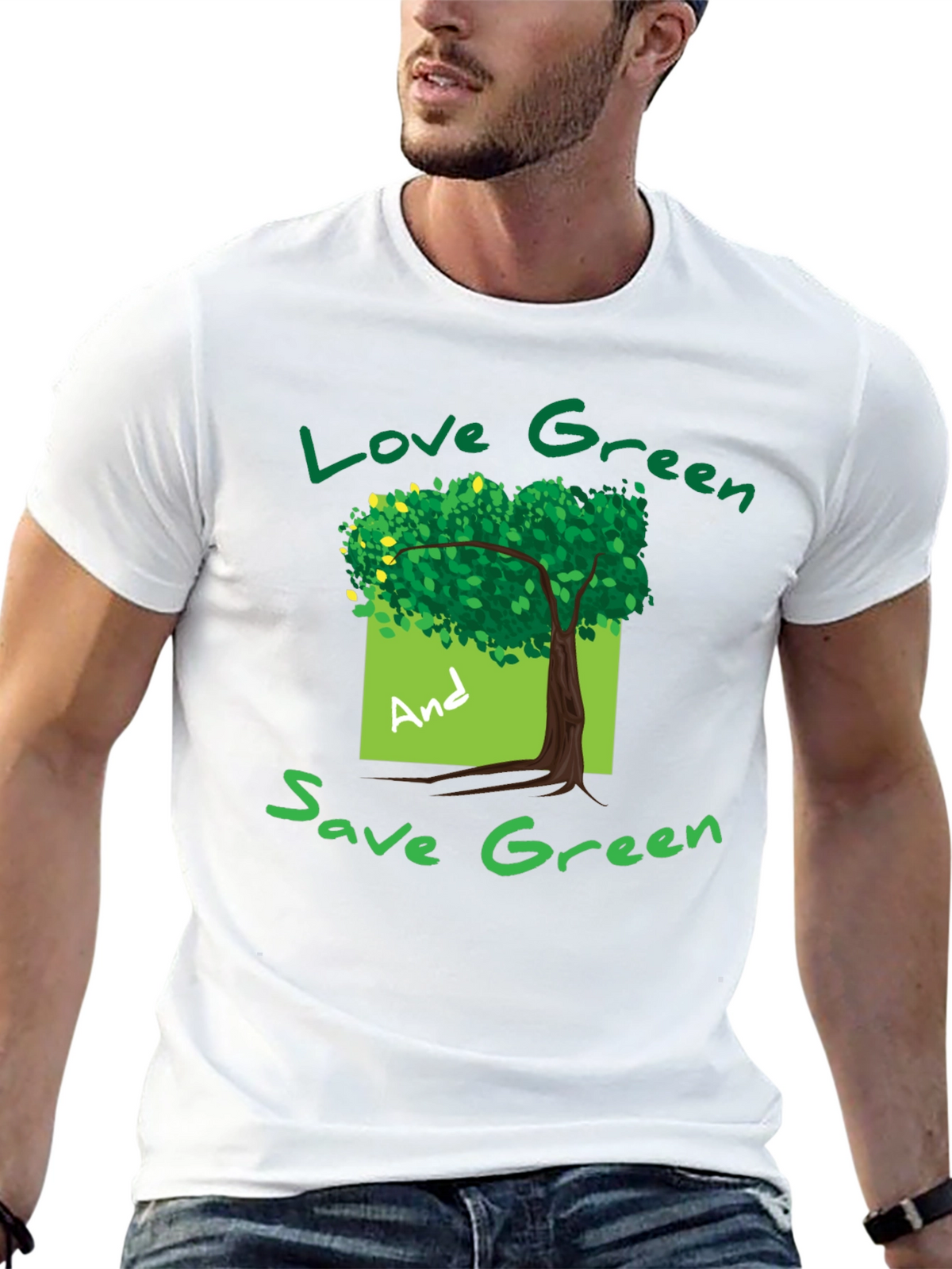 Eco-Friendly Green Tree Graphic T-Shirt