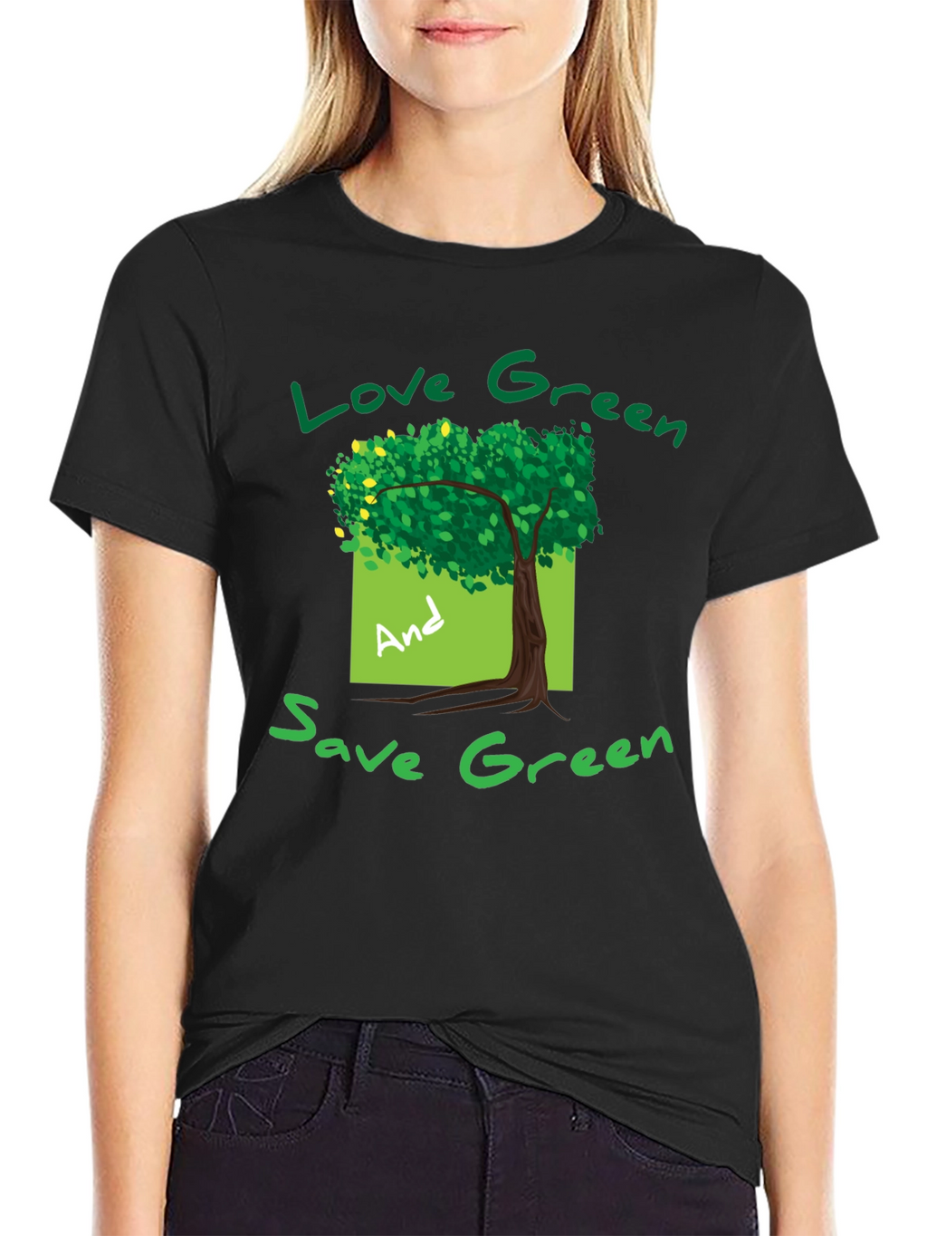Eco-Friendly Green Tree Graphic T-Shirt