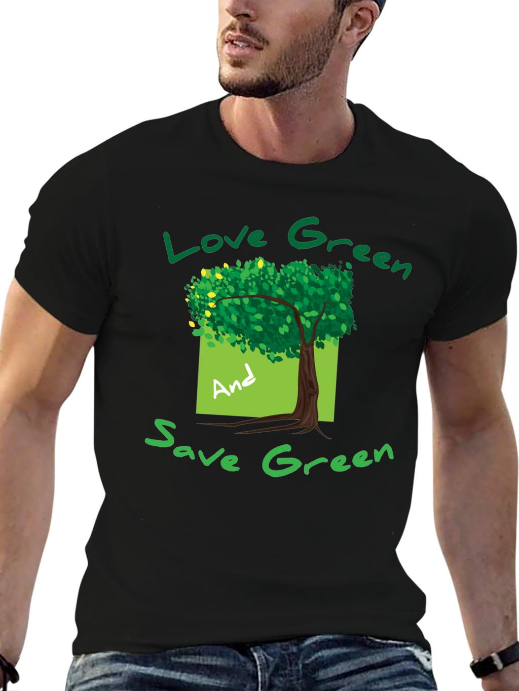 Eco-Friendly Green Tree Graphic T-Shirt