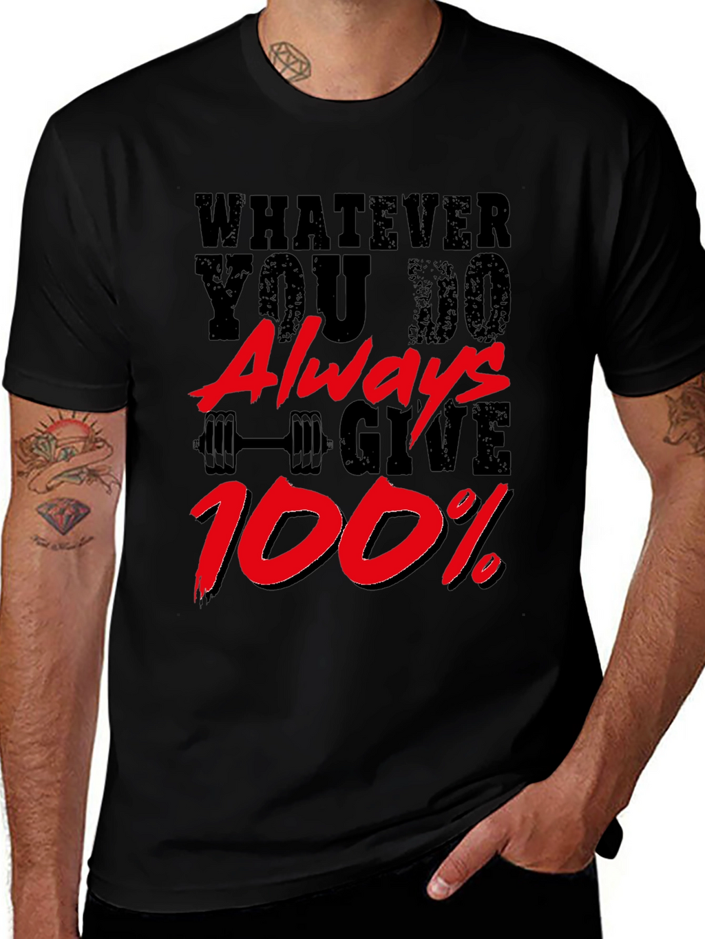 Motivational Gym T-Shirt: Always Give 100%