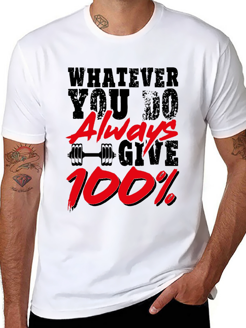 Motivational Gym T-Shirt: Always Give 100%