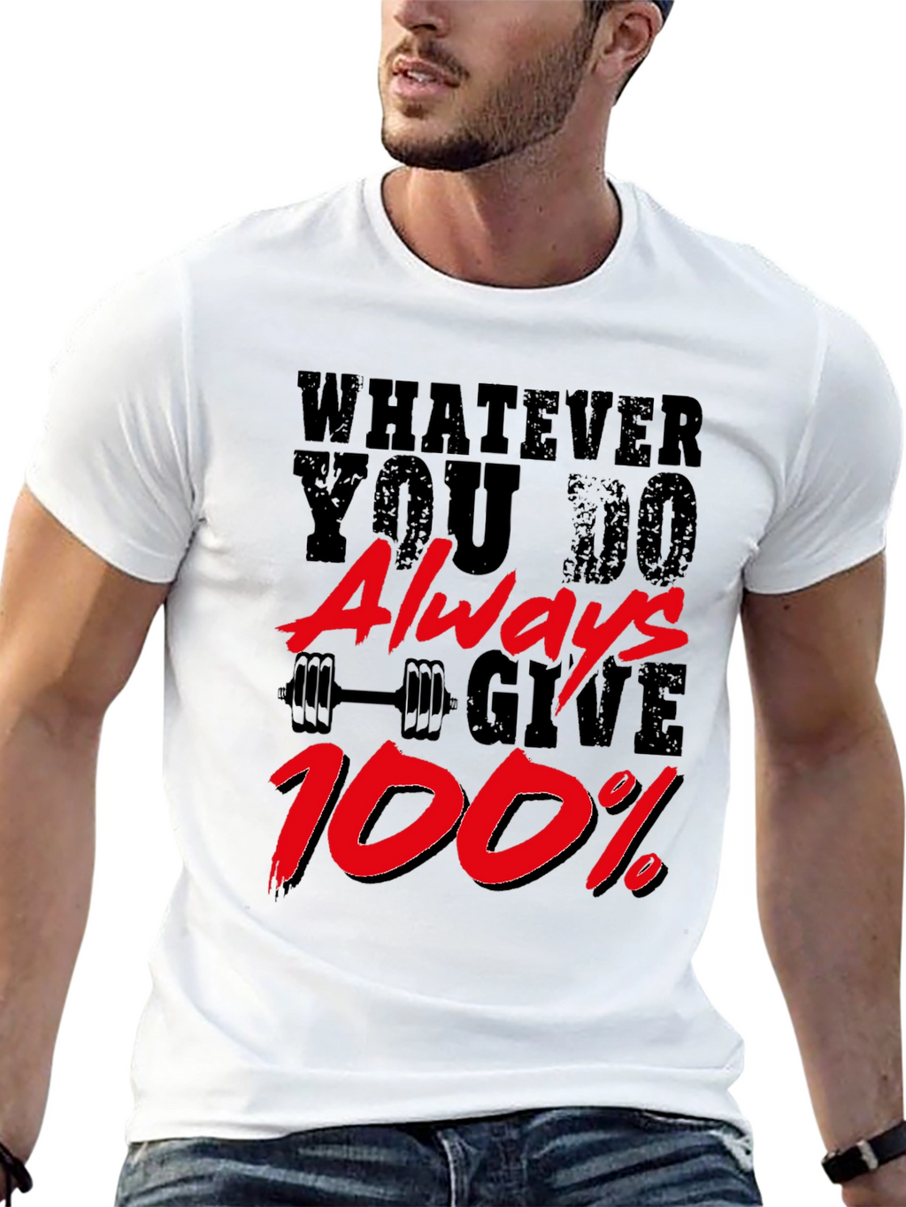 Motivational Gym T-Shirt: Always Give 100%
