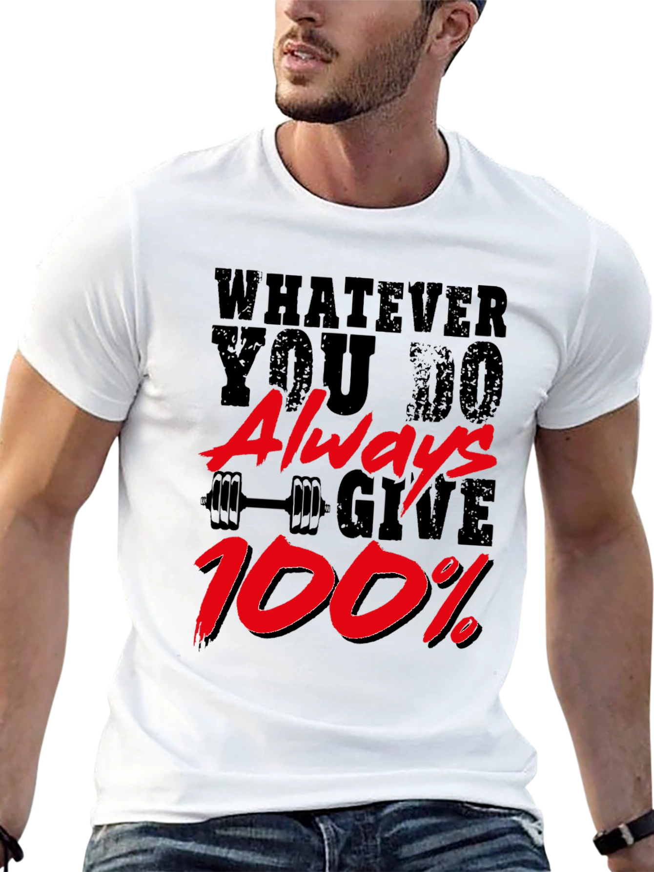 Motivational Gym T-Shirt: Always Give 100%