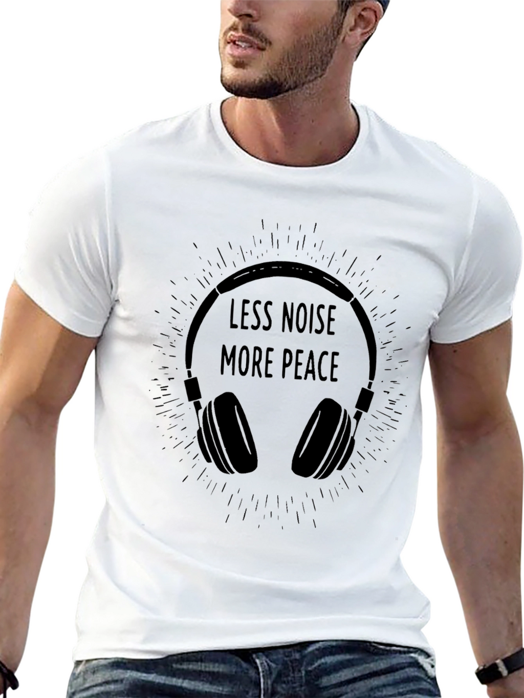 Less Noise More Peace Graphic T-Shirt