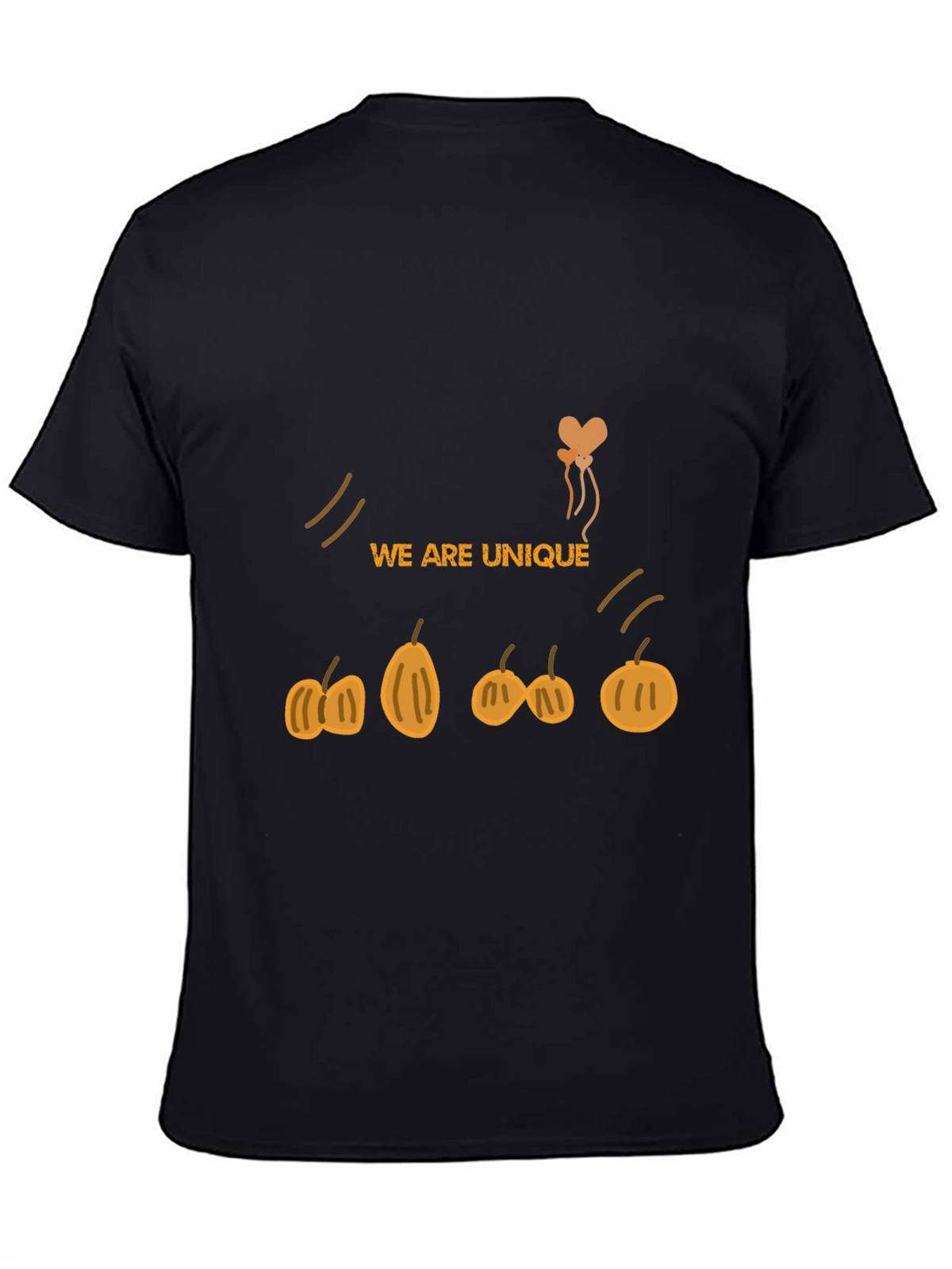 Unique Pumpkin Design Black T-Shirt