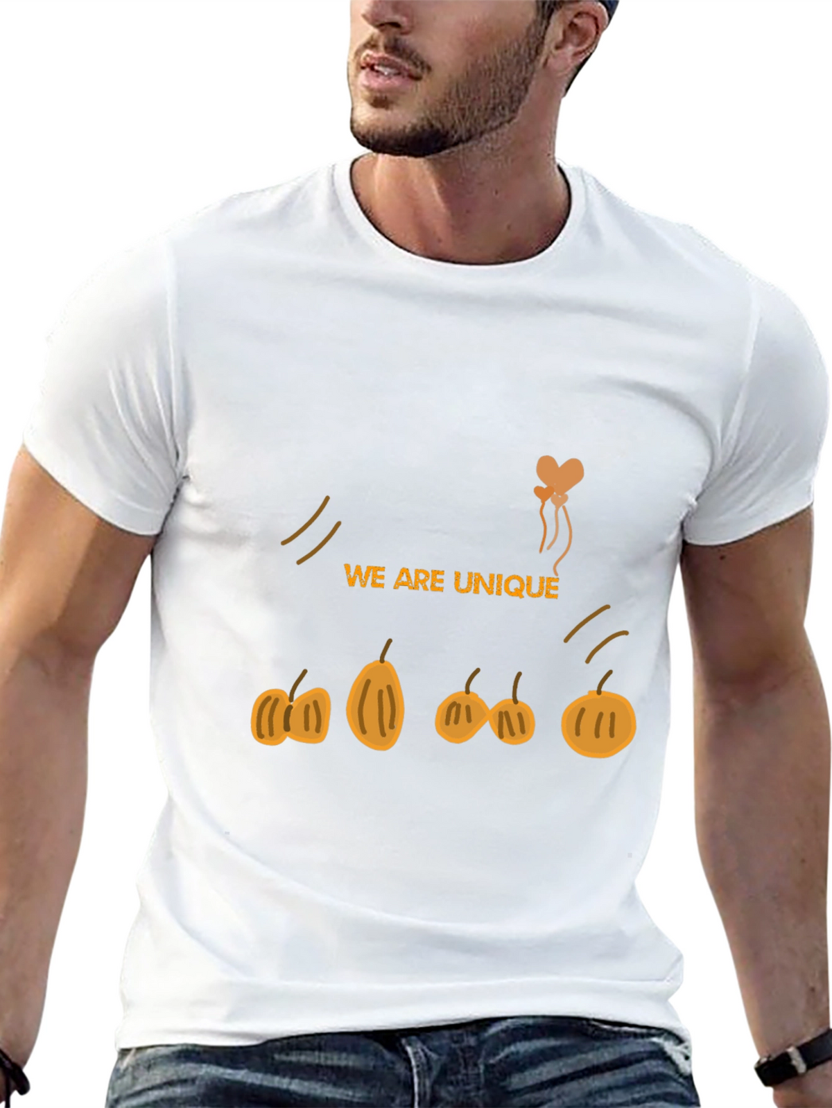 Unique Pumpkin Design Black T-Shirt
