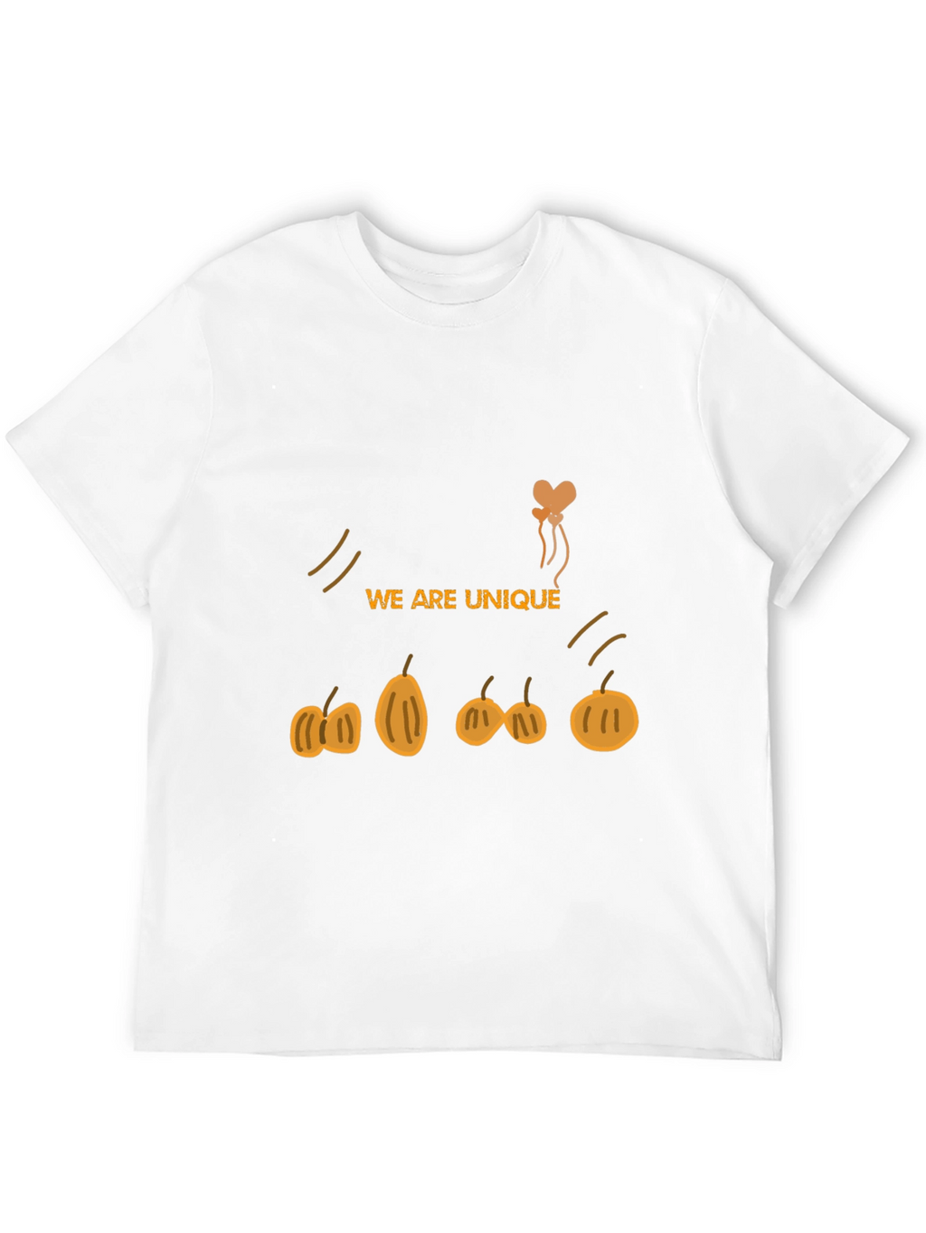 Unique Pumpkin Design Black T-Shirt