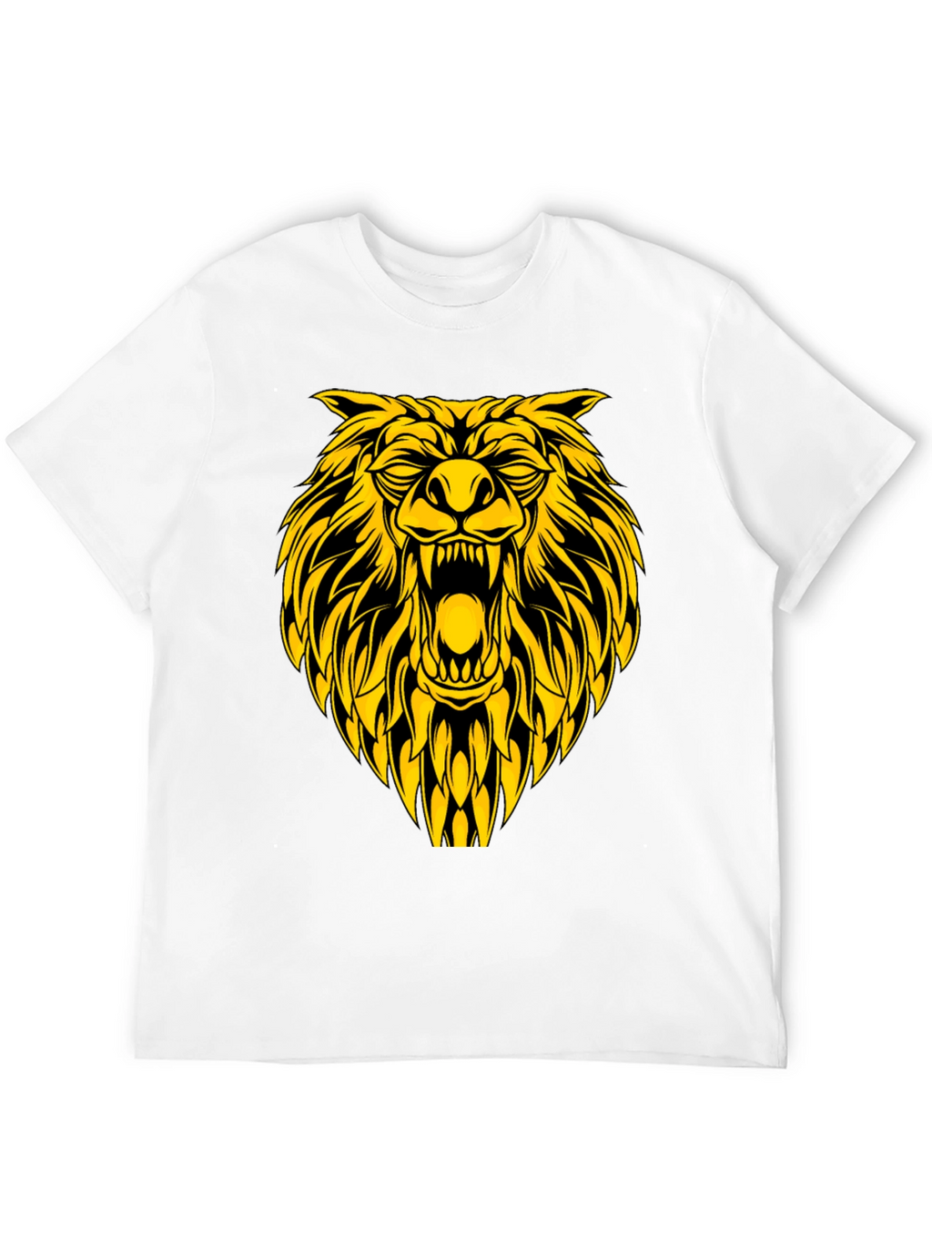 Black T-Shirt with Bold Lion Graphic