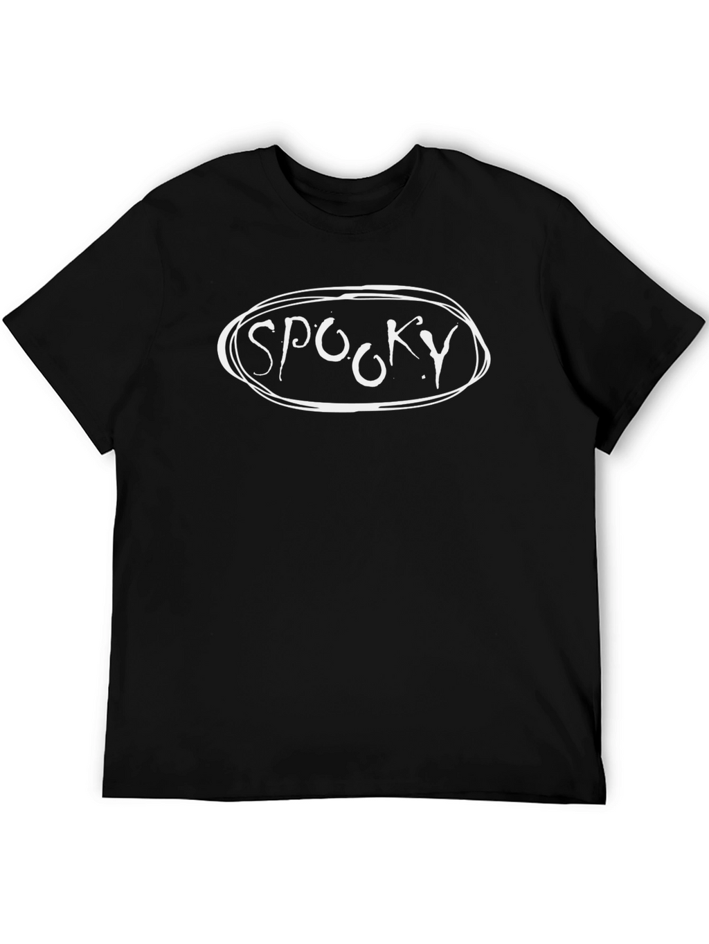 Spooky Graphic Tee - Black Cotton T-Shirt