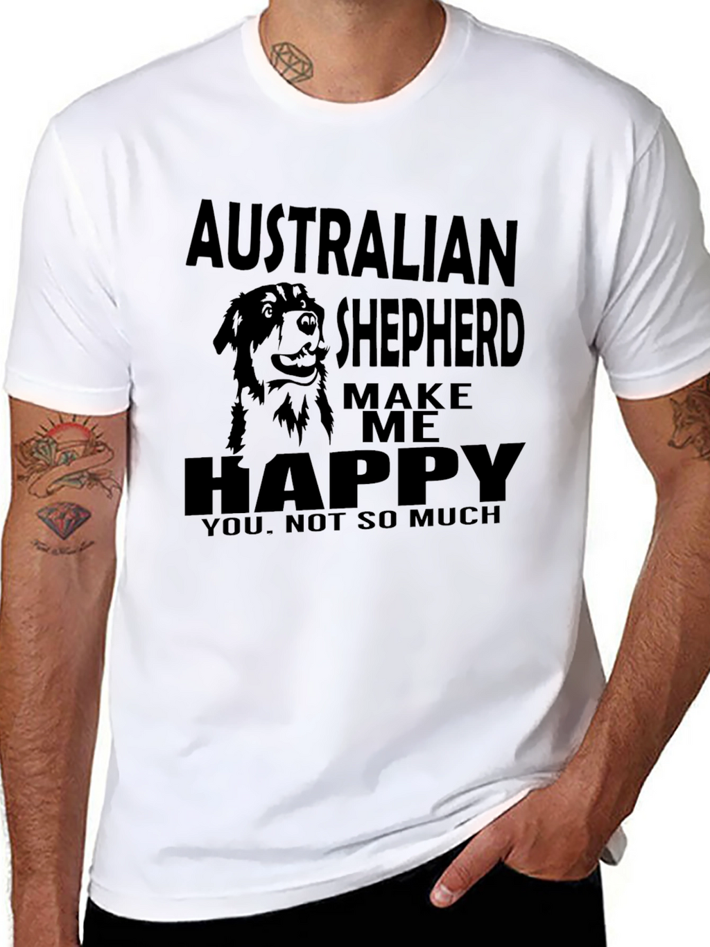 Australian Shepherd Make Me Happy T-Shirt