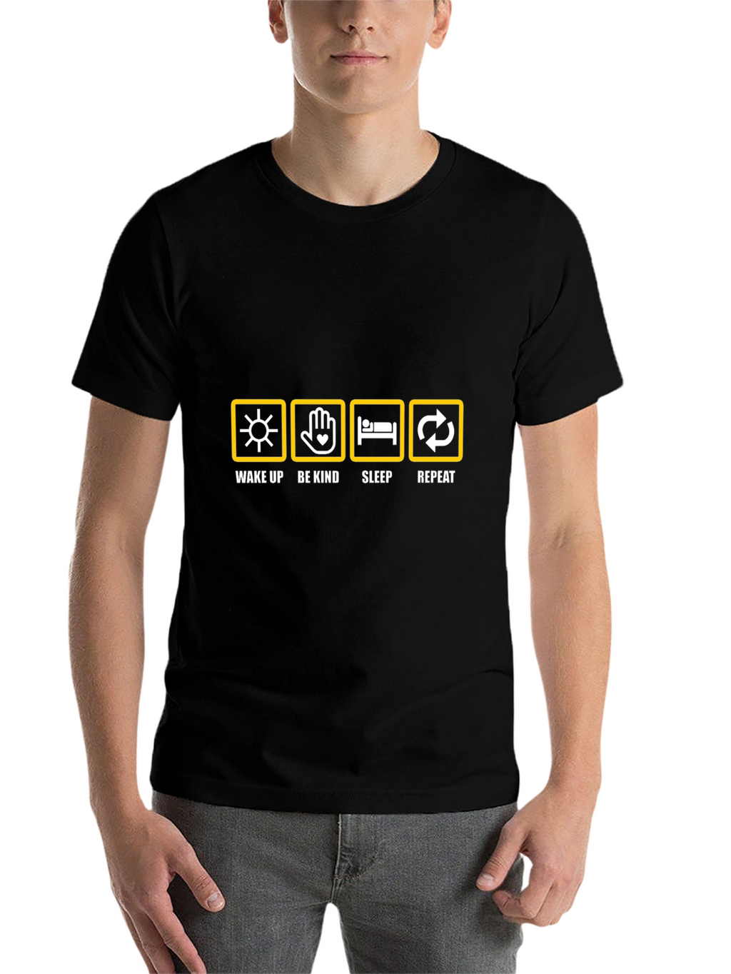 Wake Up Be Kind Sleep Repeat Graphic Tee