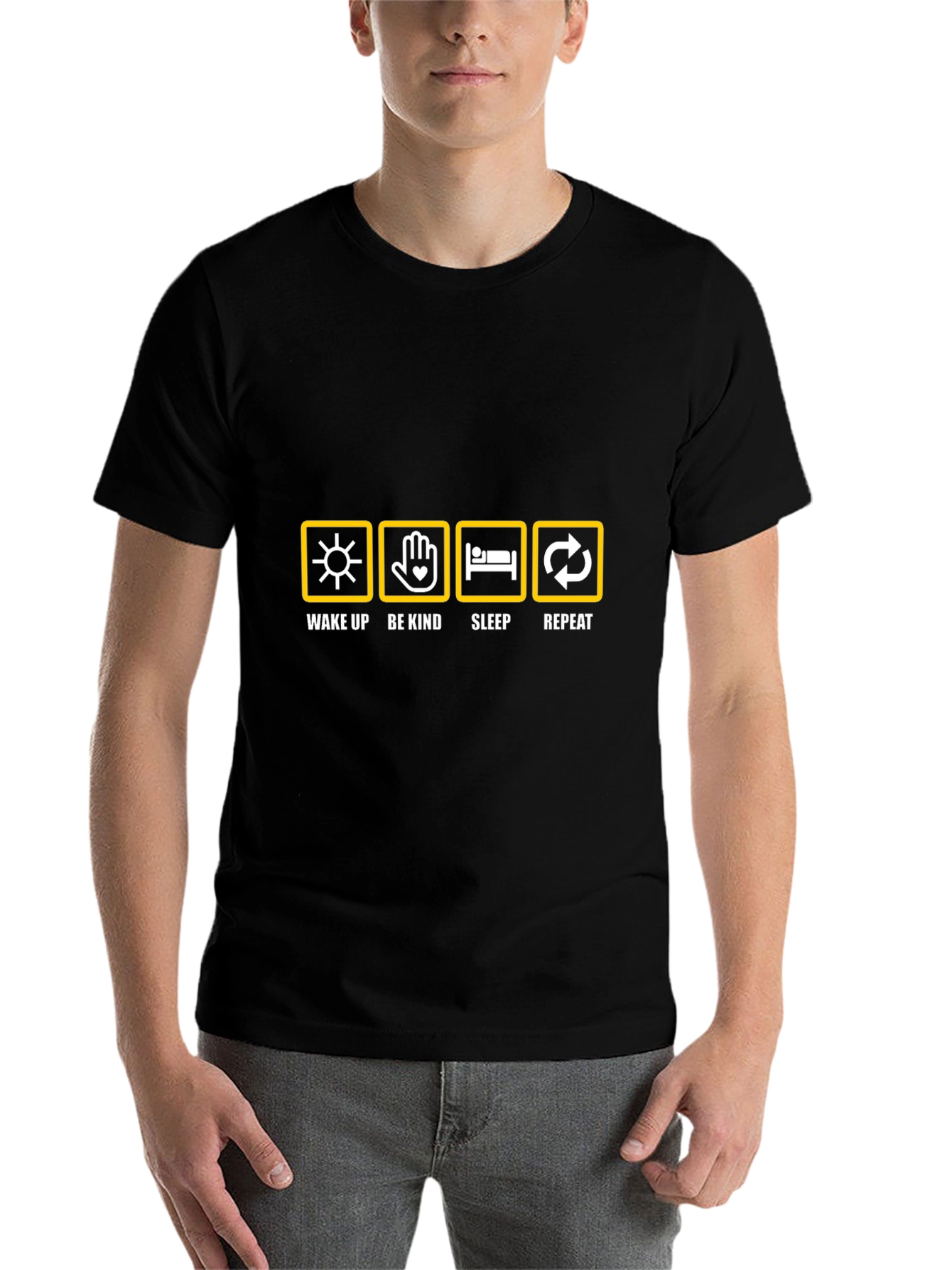 Wake Up Be Kind Sleep Repeat Graphic Tee