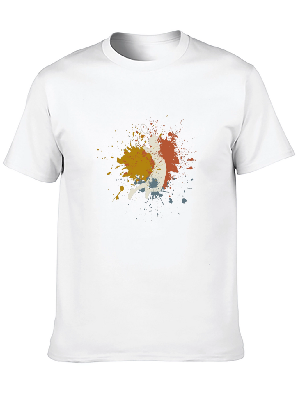 Badminton Player Graphic Tee - Black Cotton Blend T-Shirt