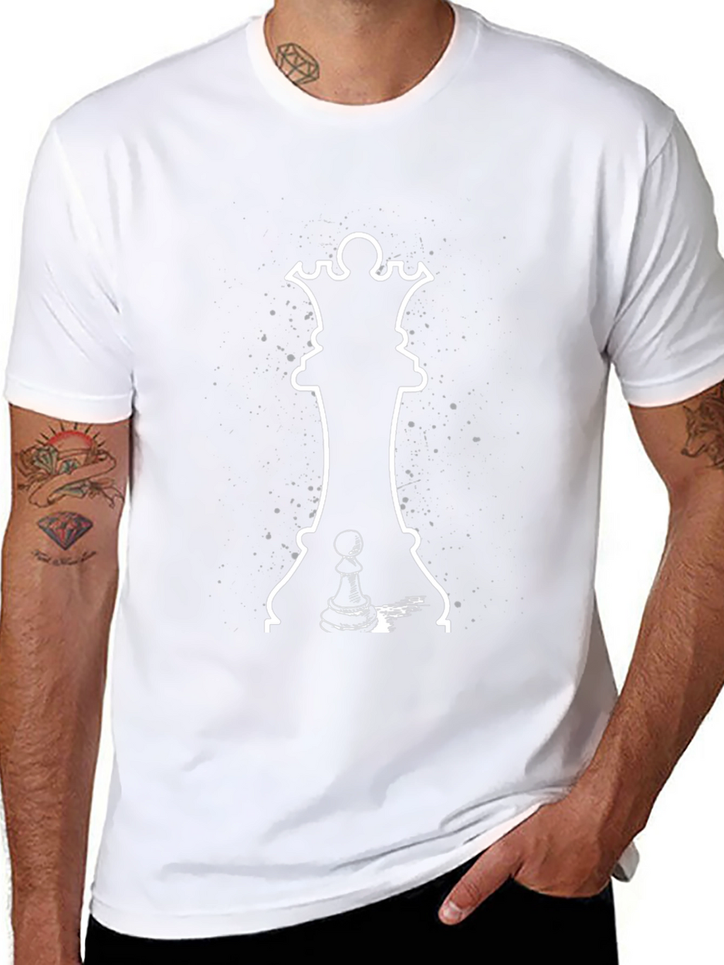 Chess Queen & Pawn Graphic T-Shirt
