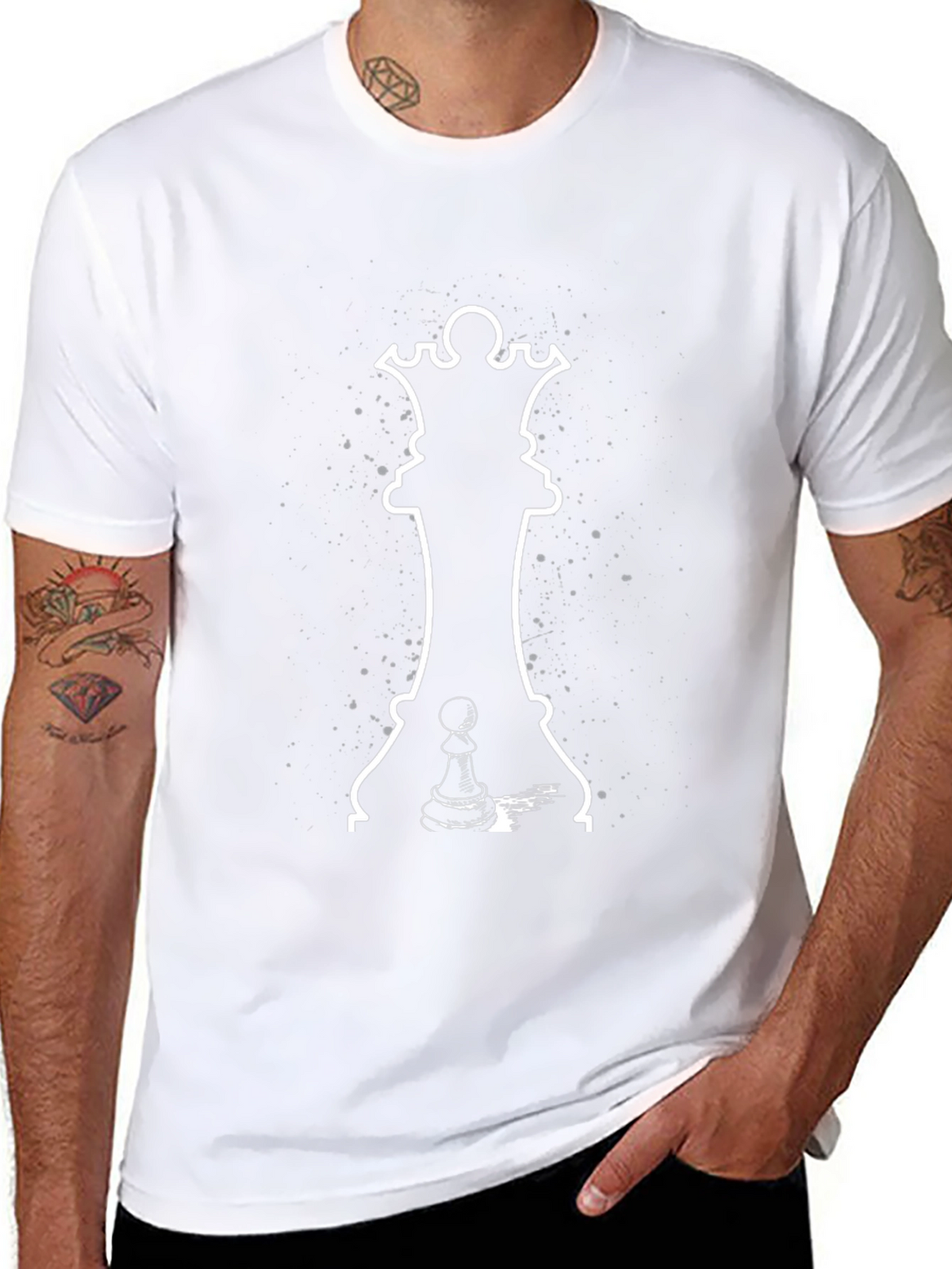 Chess Queen & Pawn Graphic T-Shirt