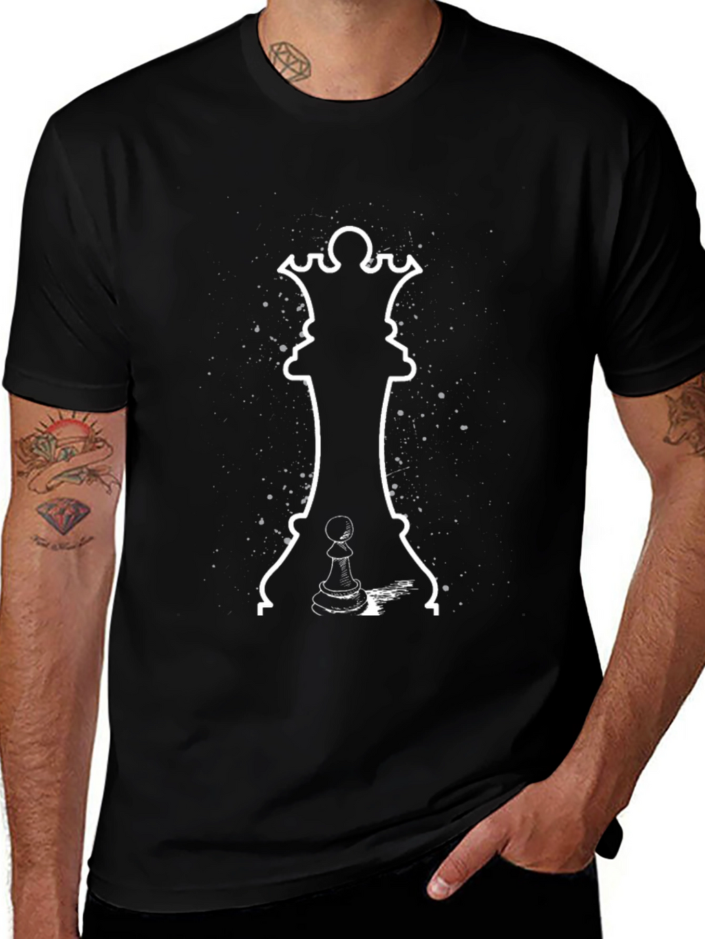 Chess Queen & Pawn Graphic T-Shirt