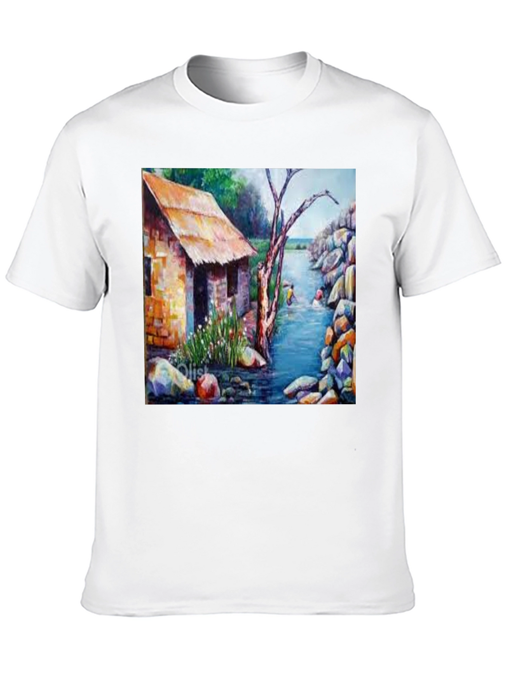 River House Painting Graphic T-Shirt