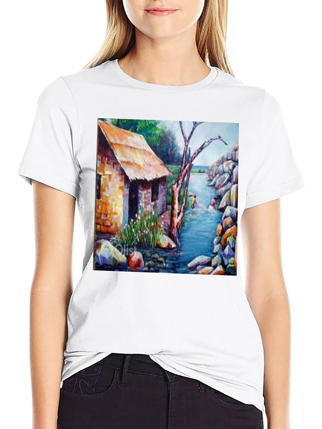 River House Painting Graphic T-Shirt
