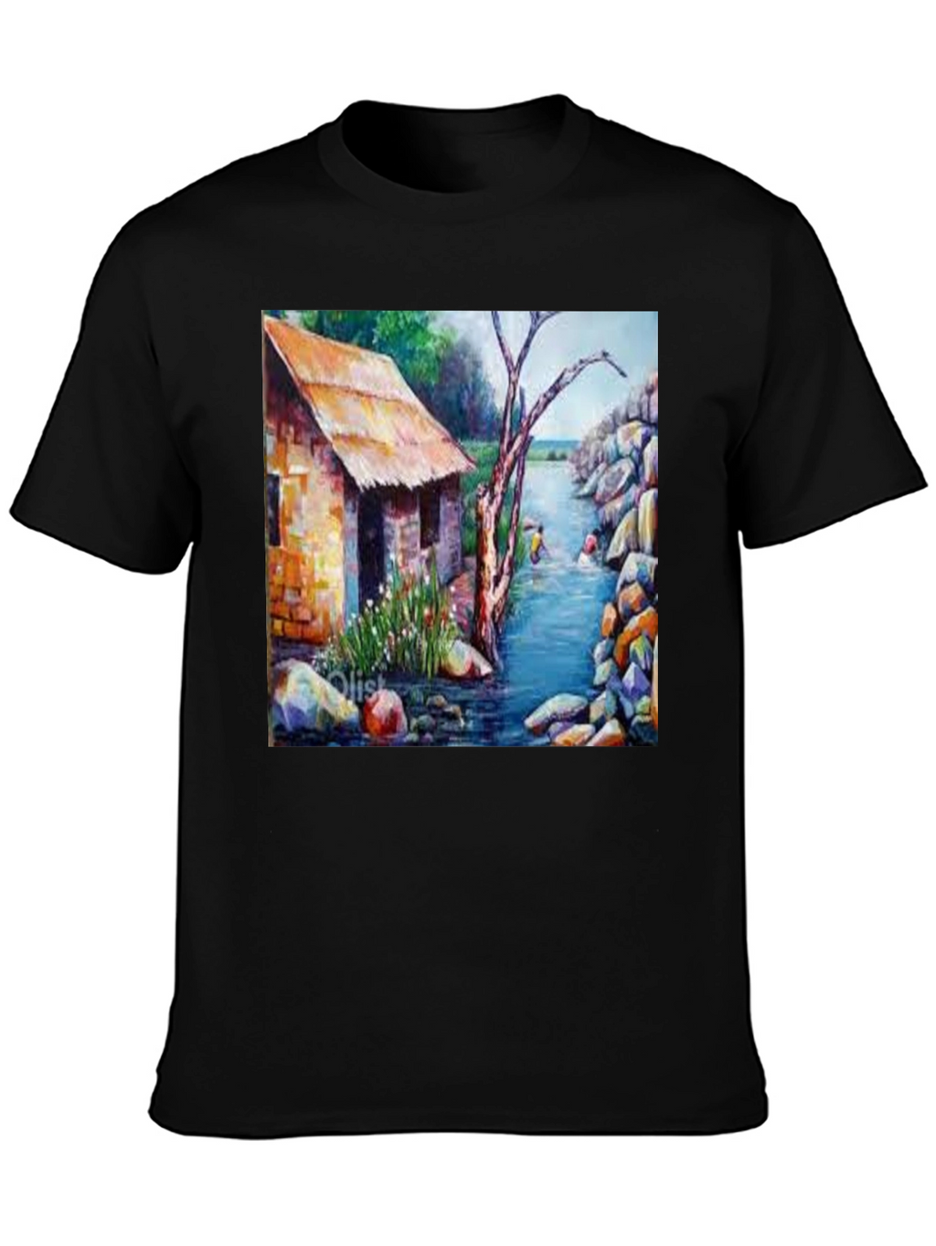 River House Painting Graphic T-Shirt