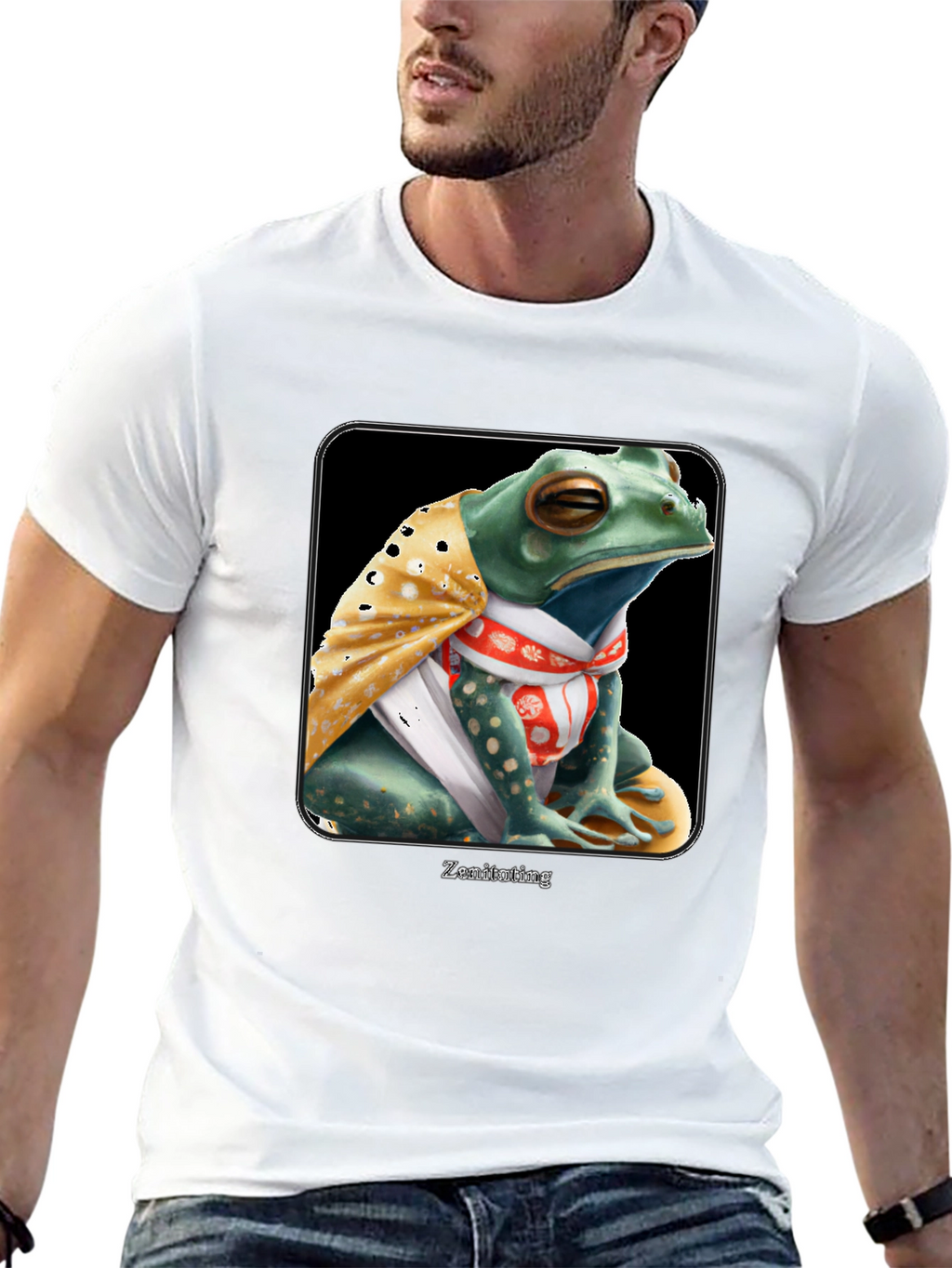 Zen Frog Graphic Tee - Meditating Reptile T-Shirt