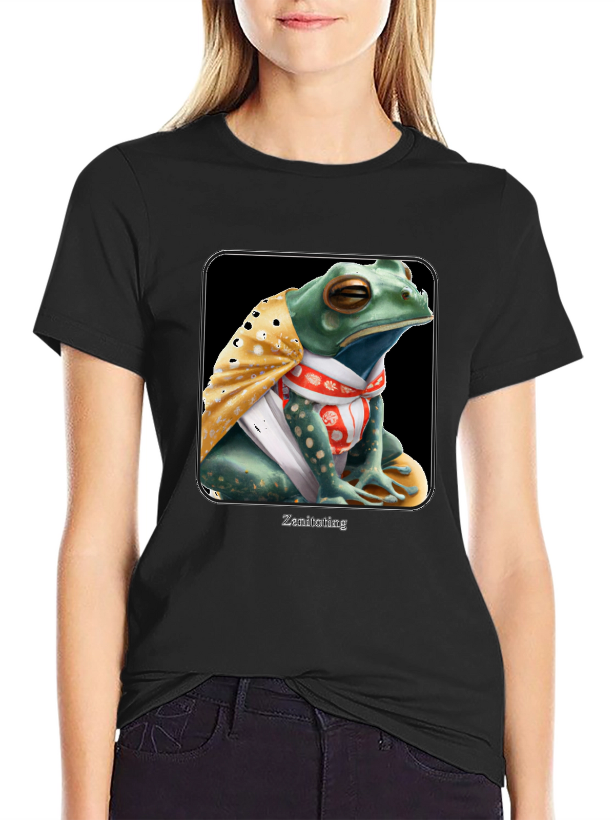 Zen Frog Graphic Tee - Meditating Reptile T-Shirt
