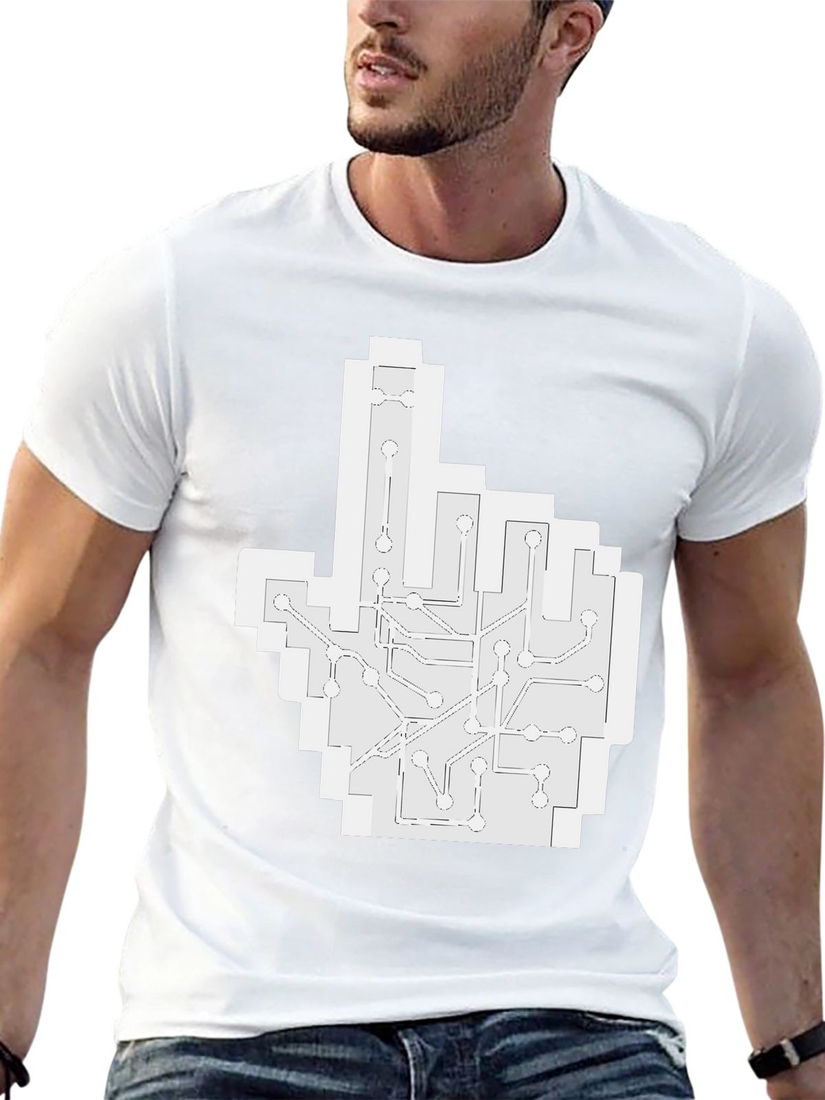 Circuit Hand T-Shirt - Tech Style Tee