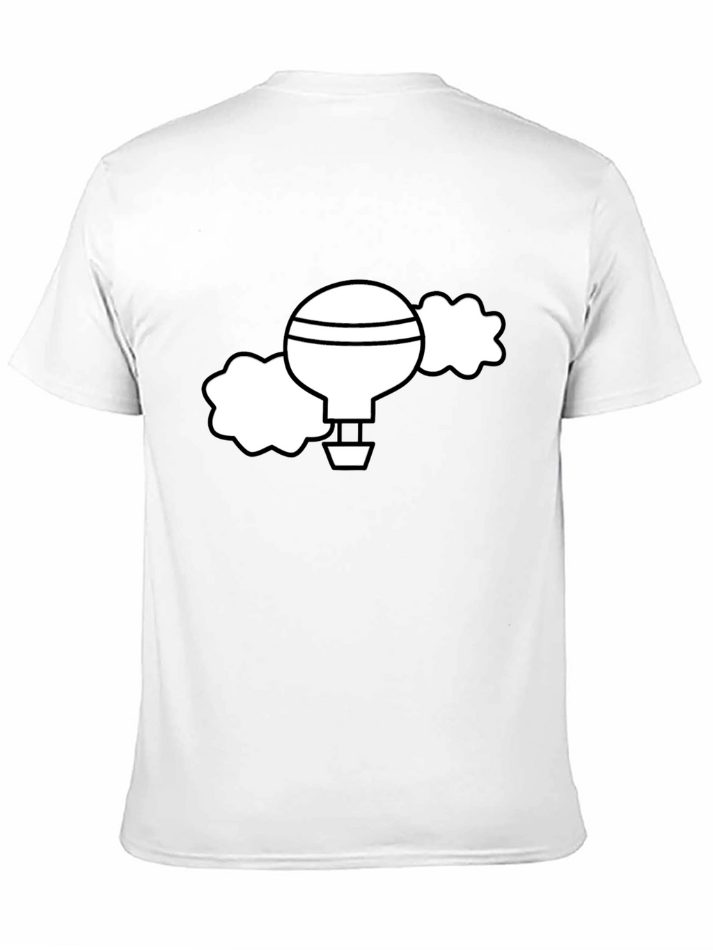 Black T-Shirt with Whimsical Hot Air Balloon Graphic