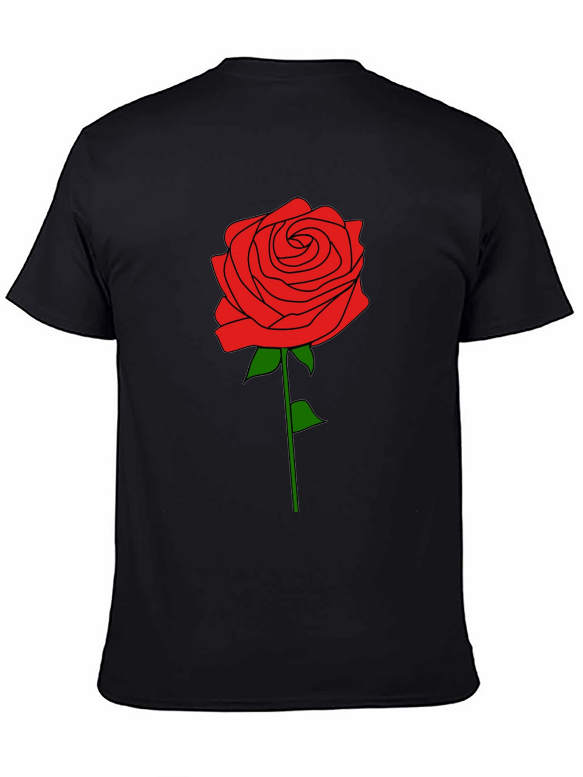 Rose Graphic T-Shirt - Black Cotton Tee
