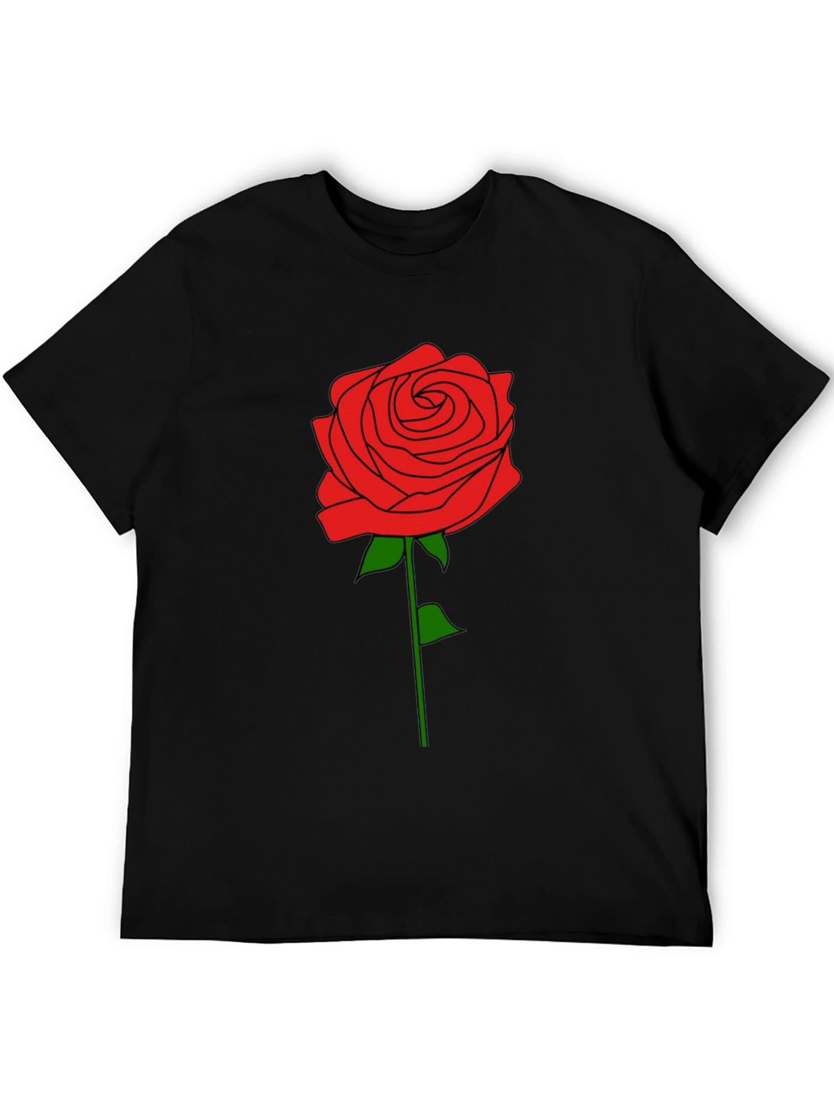 Rose Graphic T-Shirt - Black Cotton Tee