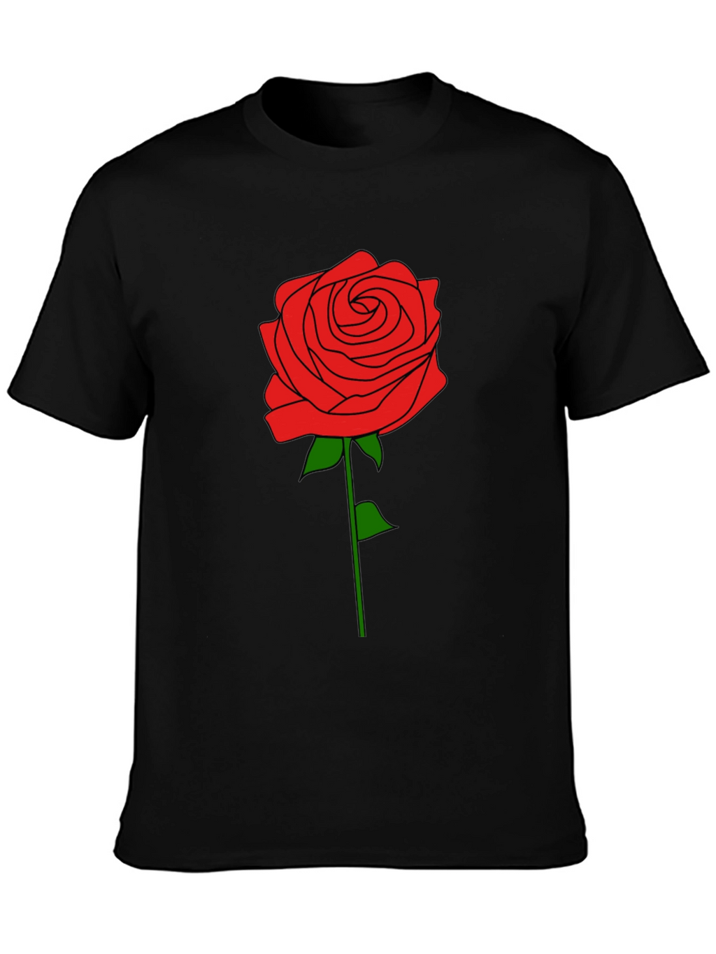 Rose Graphic T-Shirt - Black Cotton Tee