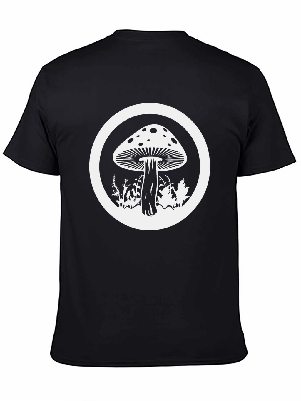Mushroom Circle Graphic Tee - Unisex Black T-Shirt