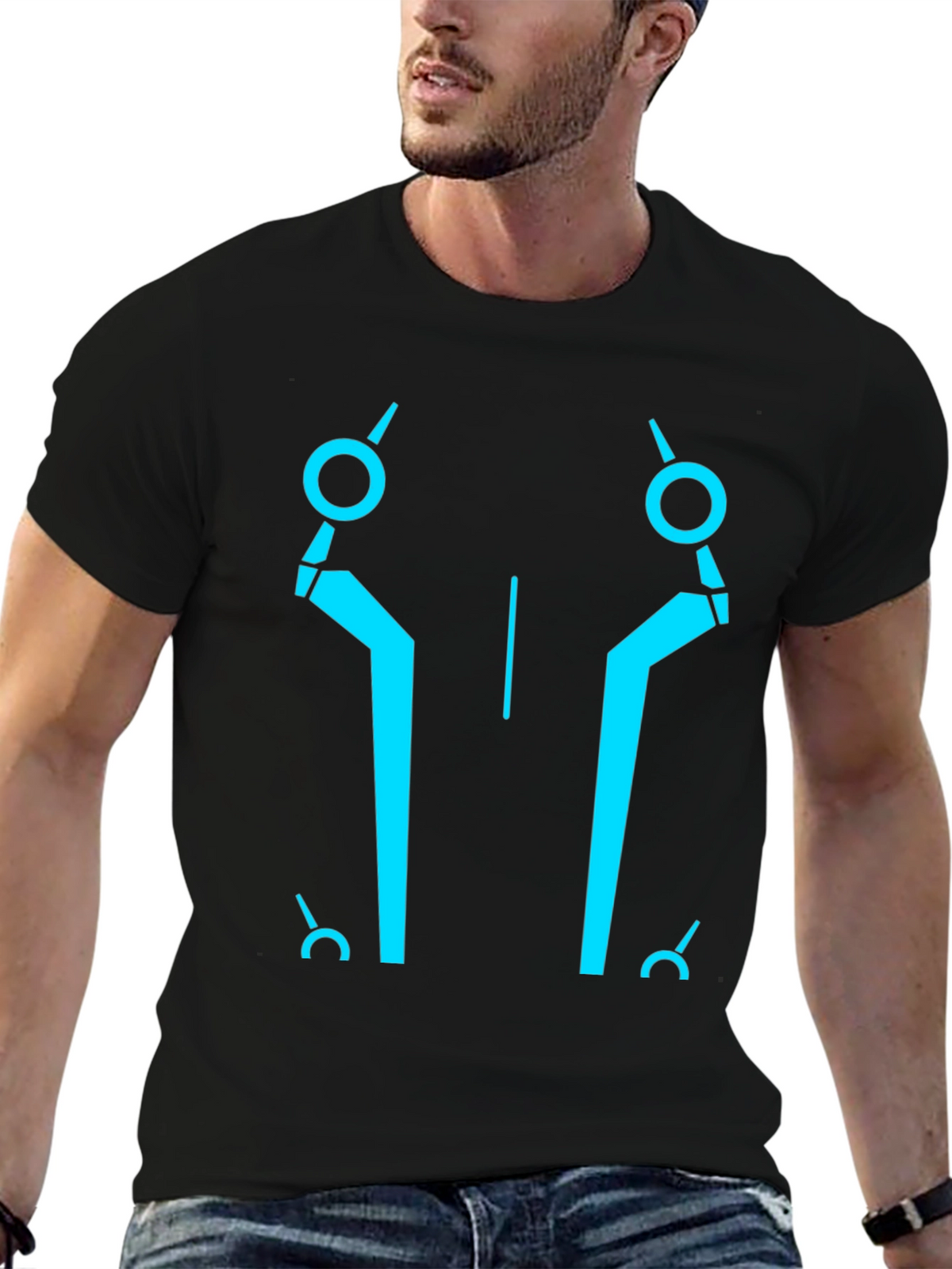 Tron Inspired Graphic Tee - Black