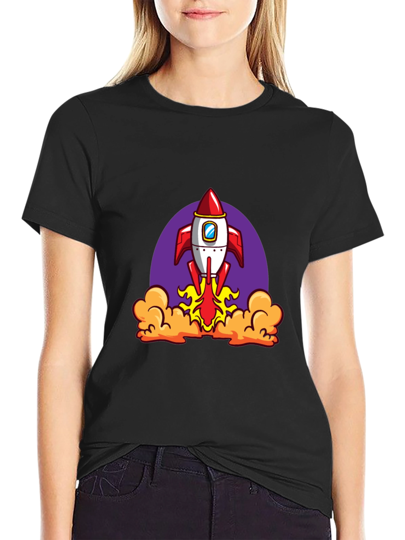Rocket Launch Black Graphic Tee