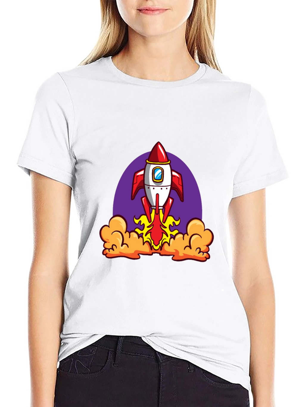Rocket Launch Black Graphic Tee