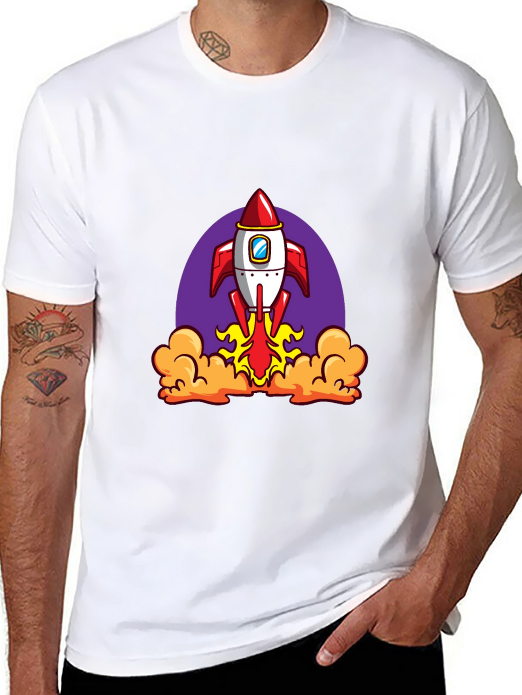 Rocket Launch Black Graphic Tee