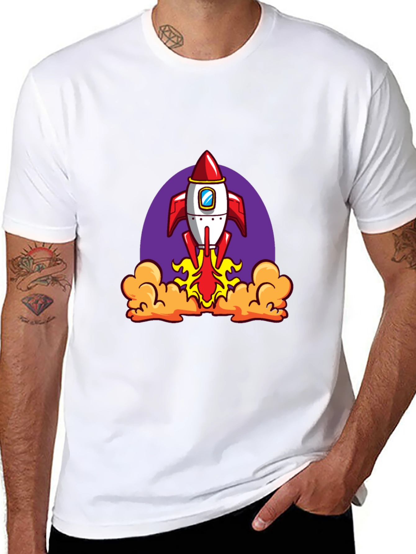 Rocket Launch Black Graphic Tee