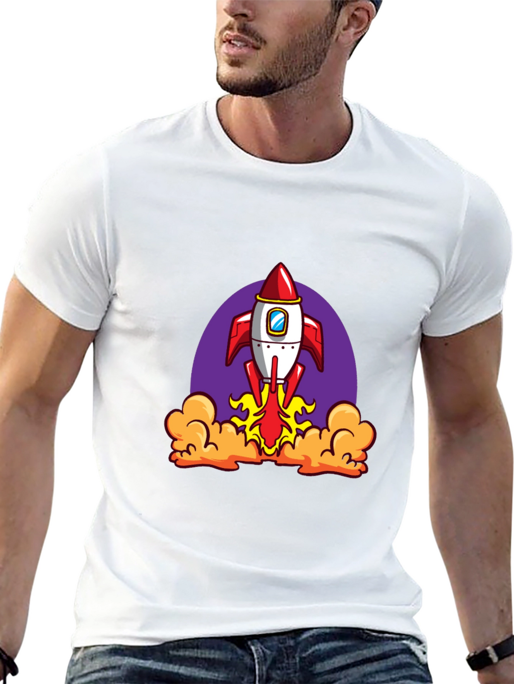 Rocket Launch Black Graphic Tee