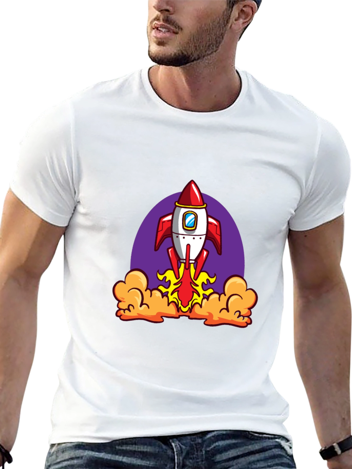 Rocket Launch Black Graphic Tee