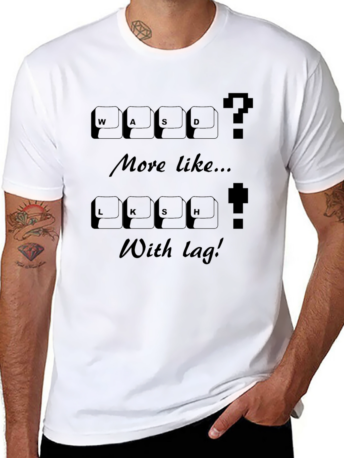Gamer T-Shirt: WASD vs LKSH -  Lag Life